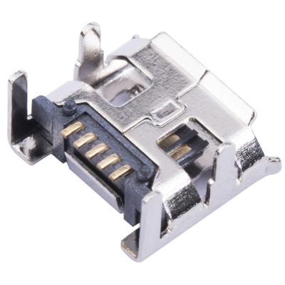 China pcb connector micro usb 2.0 type 5 position female through hole + mount smd smt type for sale