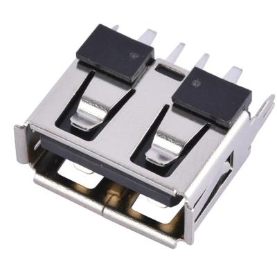 China short USB connector 2.0 A type female 4 pin H=10.0mm vertical through hole dip for pcb for sale