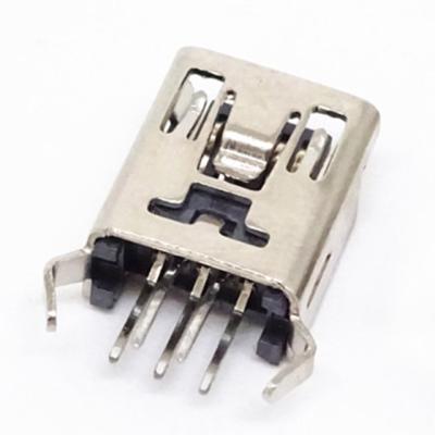 China MINI USB B type receptacle 5 pin vertical through hole type for sale