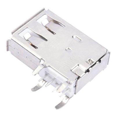 China USB 2.0 A type female 4 pin side entry through hole type for sale