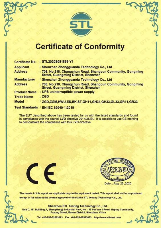 CE - Shenzhen Zhongguanda Technology Co., Ltd.