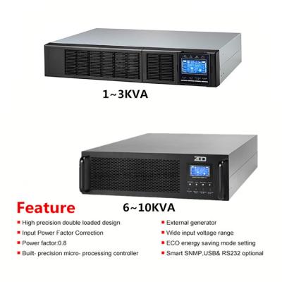 China 120VAC 6000W 6kva Rack Mount UPS Unit Power Supply With LCD Display for sale