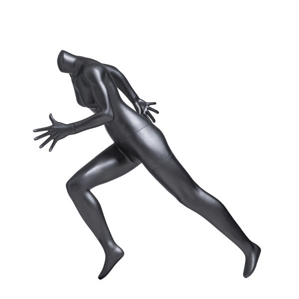Quality Dumb Headless Female Mannequin Black Running Fiber Glass Human Model for sale