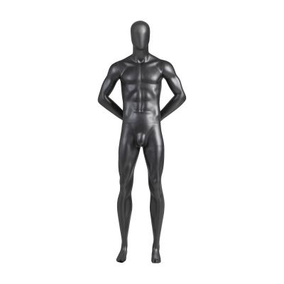 China Black Backhanded Sports Mannequin Display Male Frosted Glass Fiber Upright for sale