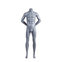 Quality Grey Sports Mannequin Display No Head Backhand Male Matte Fiber Glass Upright for sale