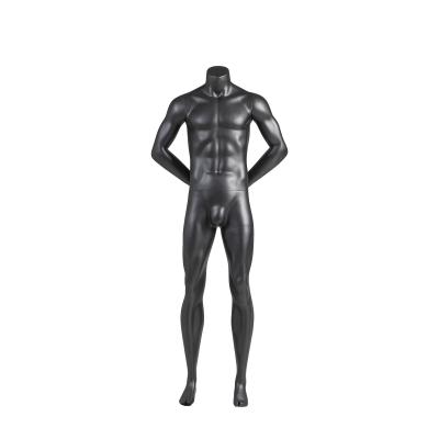 China Grey Sports Mannequin Display No Head Backhand Male Matte Fiber Glass Upright for sale
