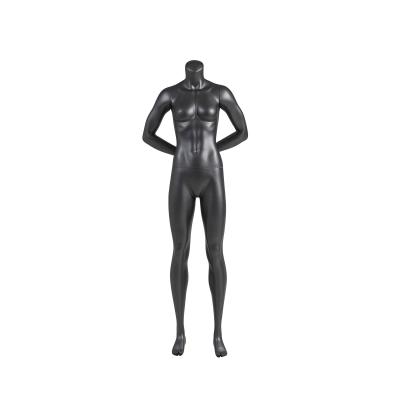 China Muñeco deportivo femenino sin cabeza de fibra de vidrio modelo de pie vertical en venta