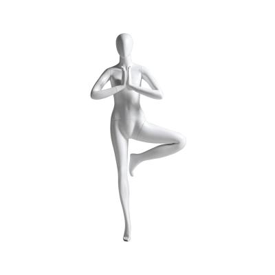 China Single Leg Standing Sports Mannequin Display Yoga Matte Female Model for sale