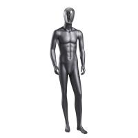 Quality Upright Full Body Male Mannequin Fiberglass Gold And Silver Plated Face Black for sale