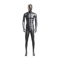 Quality Fiberglass Male Full Body Mannequin Matte Black Gold And Silver Plated Facial for sale