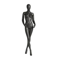 Quality Painted Black Full Body Mannequin , Matte Cross Legged Female Fiberglass for sale