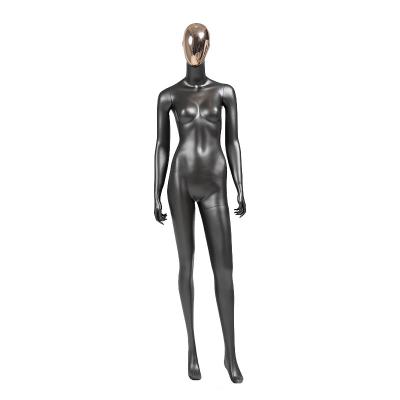 China Spray Painted Female Mannequin Stand Upright Matte Black White for sale