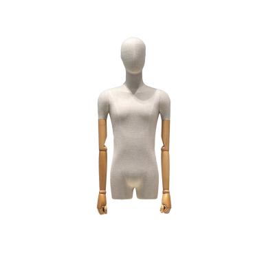 China Bambusjutefaserstoff Hälfte-Körper-männliches Mannequin mit dem Hauptentwurf, der das Temperament u. den Auftritt des Modells erhöht zu verkaufen