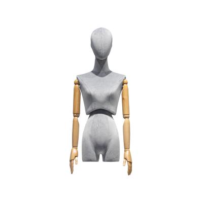 China White Blue Female Half Body Mannequin With Twisted Waist 80CM Hip for sale