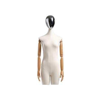China Female Half Body Mannequin With Head Electroplated Movable For Window Display for sale
