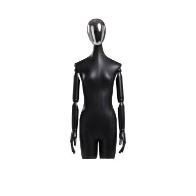 China Movable Head Half Body Mannequin Stand Upright With Electroplated Surface for sale