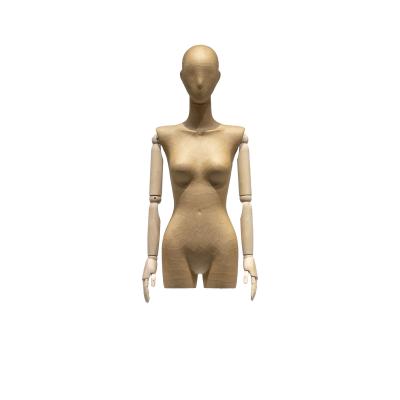China Korean Version Half Body Mannequin Manikin With Head And Wooden Arms for sale