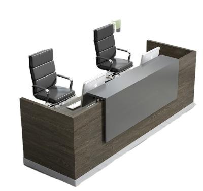 China Wooden Light Luxury Office Counter for Business Reception and Beauty Salon Front Desk for sale