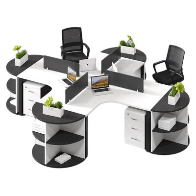 China Workspaces Office Furniture Wooden Desk And Chair Combination For 3/6 People for sale
