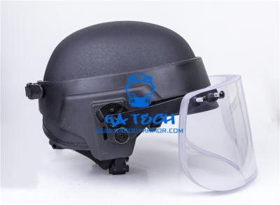 China bulletproof helmet visor ballistic NIJIIIA level face shield helmet face mask / bullet proof helmet with visor for sale