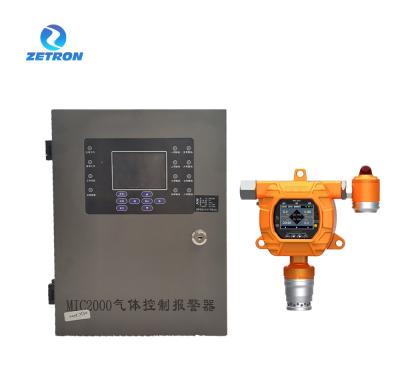 China Controlador de detección de alarma de gas de ocho canales MIC2000-8 con detector de gas fijo en venta