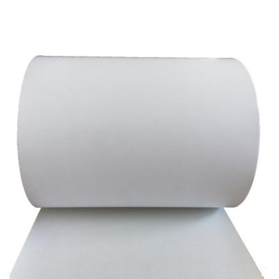 China Satin Cloth Hot Melt Glue Blank Fabric Label with 100G White Glassine Liner for sale