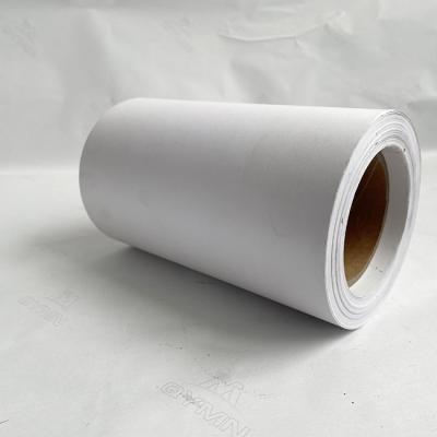 China etiquetas adhesivas del trazador de líneas blanco del papel cristal 62G con pegamento caliente de papel sintético del derretimiento 75um en venta