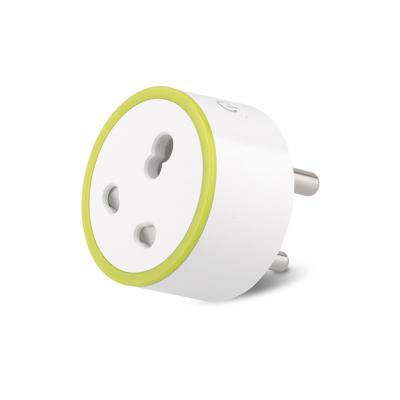 China Round Green Indian Standard 16A Multi-function Smart Socket Wi-Fi Plug-Power Metering for sale