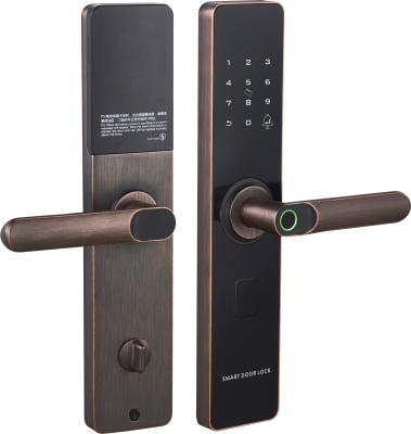 China Keyless Entry Mortise Door Lock with Biometric Fingerprint Touchscreen Keypad Smart Lock for sale