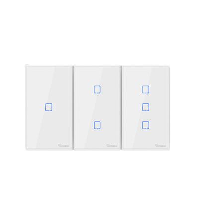 China Sonoff Eu Us Uk Smart Wifi Wall Light Switch 1 2 3 Gang Touch/wifi/rf/app Remote Smart Home Wall Touch Switch Work With for sale