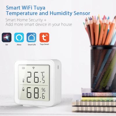 China Tuya Wifi Temperature&Humidity Sensor Work With Alexa Indoor Hygrometer Thermometer lcd Display Intelligent Linkage For for sale