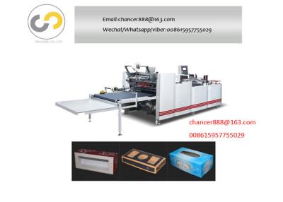 China Automatic window pasting film patching cardboard and corrugated box making machine for sale