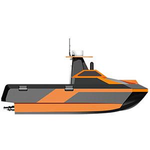 China Hawkvine USV006 Topographic Survey Boat Top Speed 15 Knots Double M Muti-Body Boat for sale
