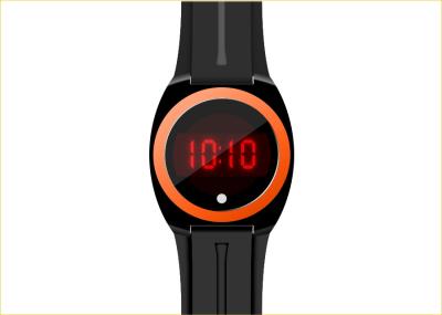 China Relógio de pulso do diodo emissor de luz da tela de toque dos homens com a faixa preta do plutônio para anunciar à venda