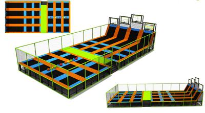 China 200M2 2017  Adults Indoor Bungee Trampoline Park Jumping Fitness Square Kids Cheap Sky Zone Indoor Trampoline Park for sale