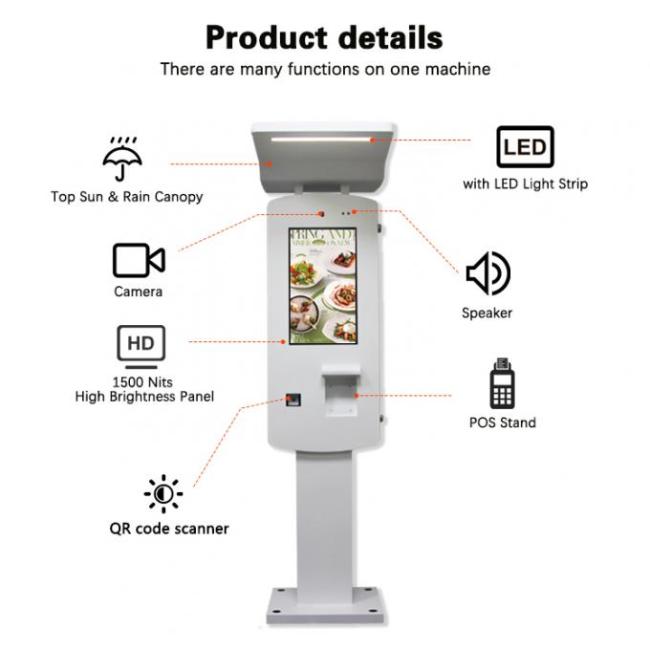 Nvidia Chipset 24" Outdoor Waterproof IP55 Self Service Payment Kiosk 2
