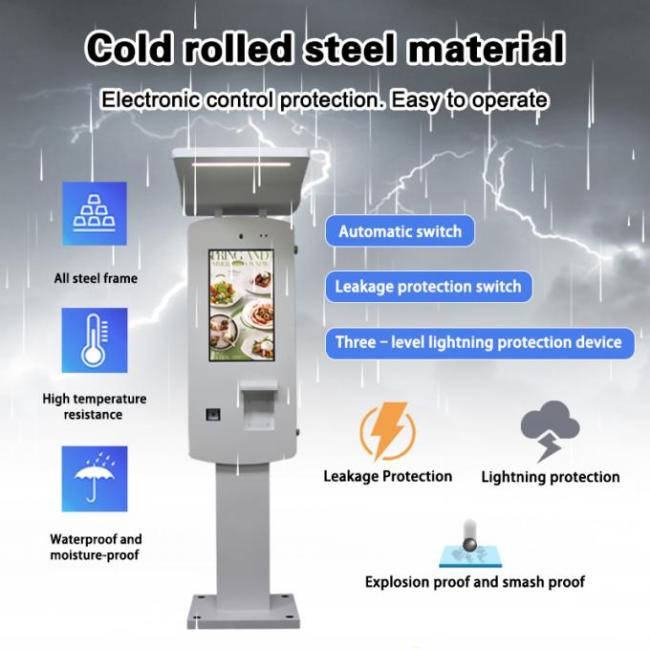 Nvidia Chipset 24" Outdoor Waterproof IP55 Self Service Payment Kiosk 3