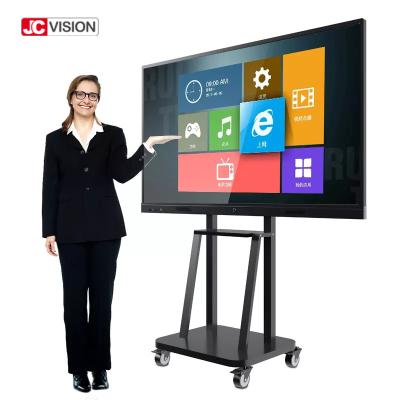 China JCVision 55 65 75 86 98 la pantalla táctil de la exhibición del LCD de 110 pulgadas OPS ranura uso de enseñanza educativo del sistema dual tablero elegante en venta