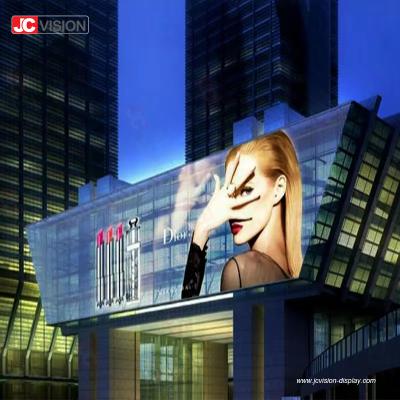 China JCVISION High Brightness Transparent LED Screen Display Glass Window Video Wall en venta