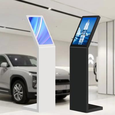 Chine Borne interactive numérique d'information en libre-service de 18,5 et 21,5 pouces, écran vertical de type L, borne tactile, blanche à vendre