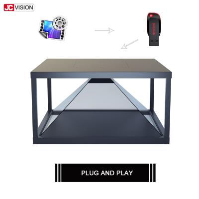 China 100x100cm Transparent LCD Screen 360 3D Pyramid Hologram With Digital LED Sign for sale