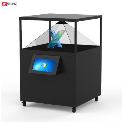 중국 360 급 투명한 LCD 스크린 진열장 3D 홀로그래픽 디스플레이 피라미드 80x80CM 판매용