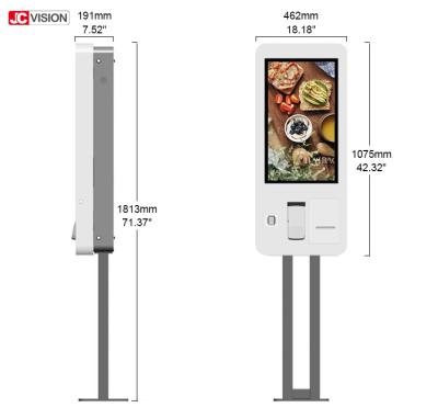 China Floor Stand 250nits 23in Touch Screen Kiosk 5ms 240VAC For Payment for sale