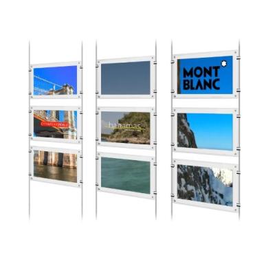 China A4 Acrylic LCD Poster Display Jcvision Rod Hook LGP 8mm Thickness for sale