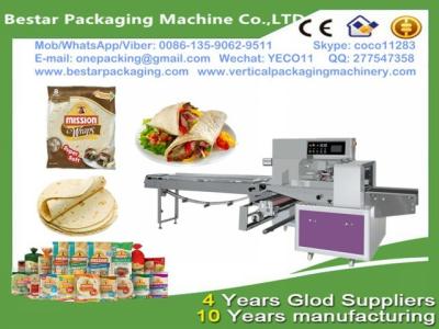 China Bestar automatic papadam packaging machine  flow pack wrapper in modified atmosphere ,papadam wrapping machine for sale