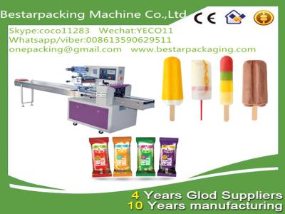 China food flow pack machine / hard popsicle wrapping machine/ ice cream with stick flow pack/popsicle flow pack for sale