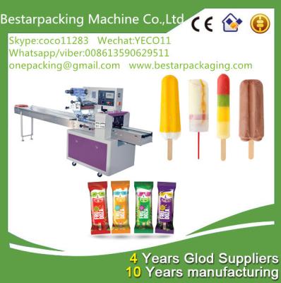 China Automatic popsicle packaging machine with feeder , ice lolly wrapping machine {factory } en venta