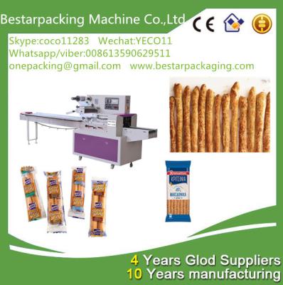 China food flow pack machine for bread sticks,breadsticks,finger sticks ,Lance Bread Sticks pack machine for sale