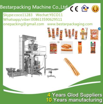 China Bestar Weighting filling wrapping machine for finger sticks, Parmesan Breadsticks packing machinery en venta