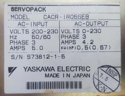 China CACR-IR05SEB Yaskawa Servo Pack 200V AC Input Industrial Modular for sale